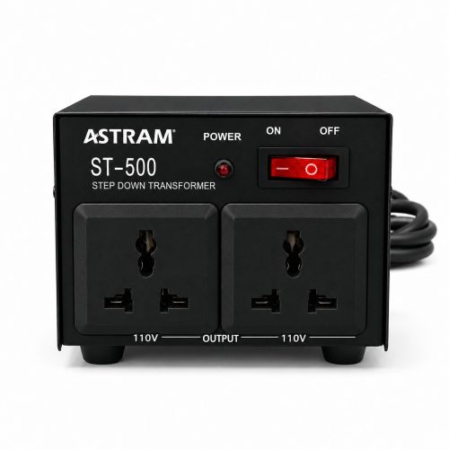 Astram 500W Step Down Transformer 220V to 110V with Universal Socket kenya